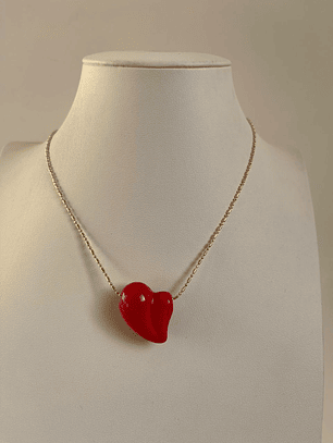 Cadena baño de oro corazón