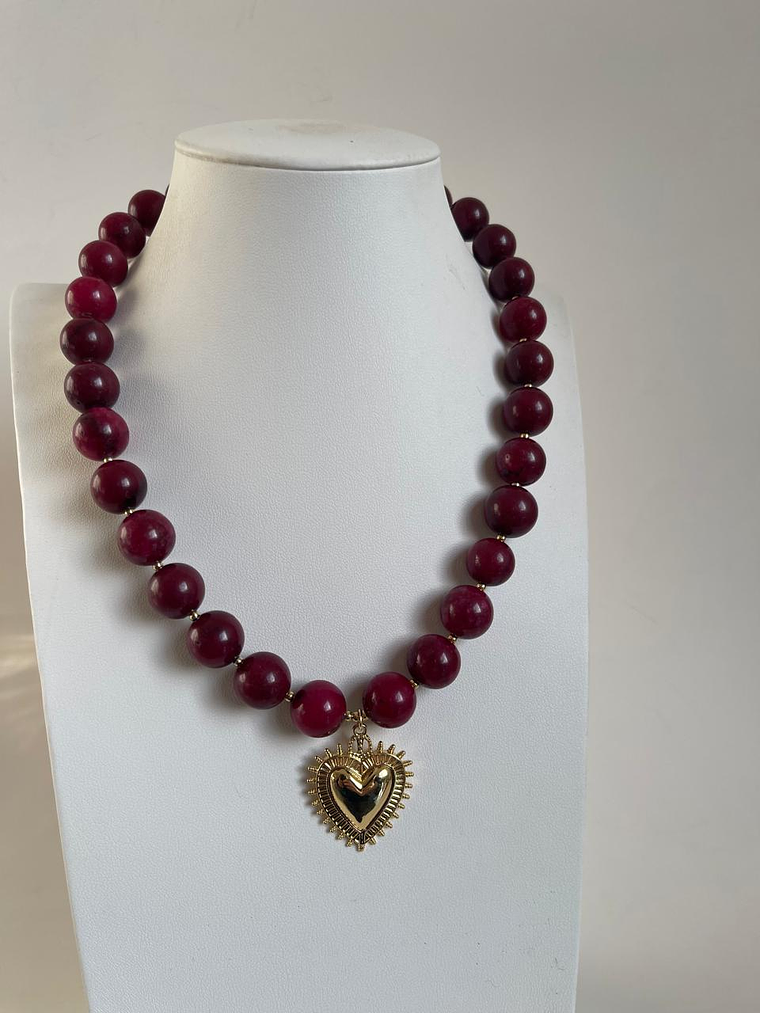 Collar baño de oro corazón 1