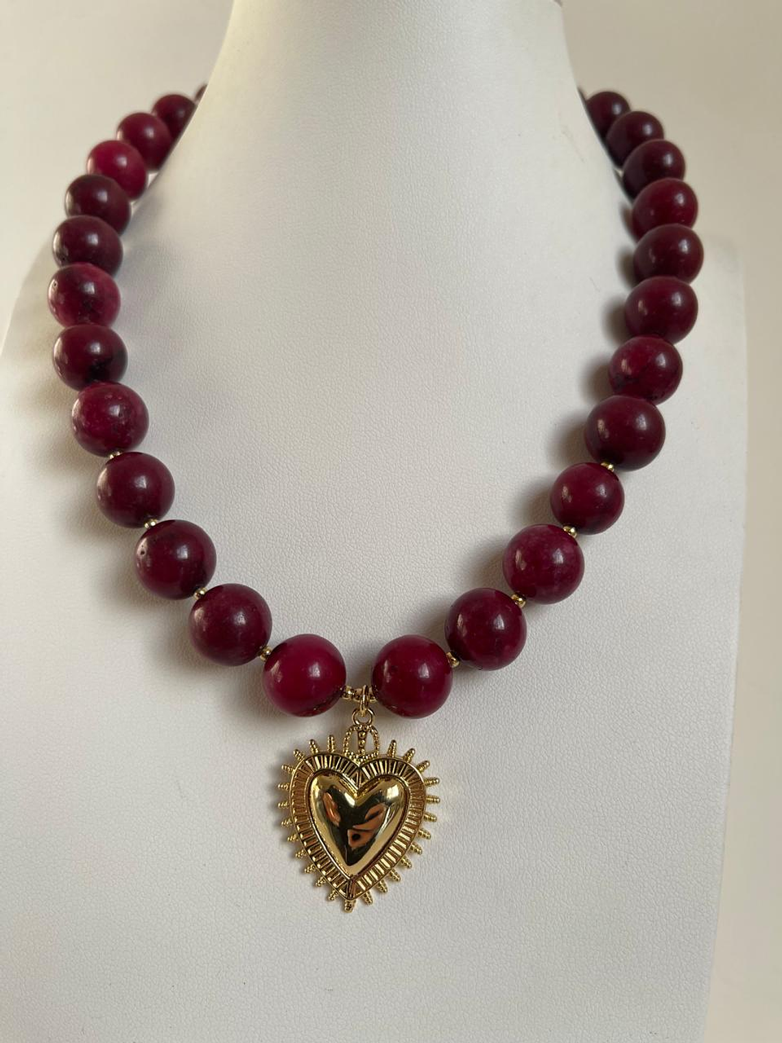 Collar baño de oro corazón 2