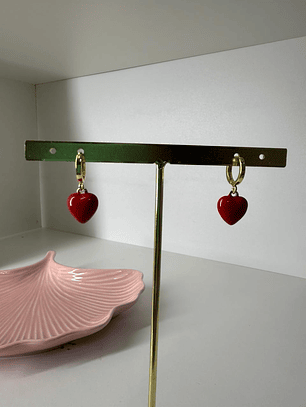 Argollas baño de oro corazón