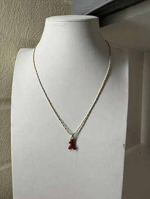 Collar coral baño de oro
