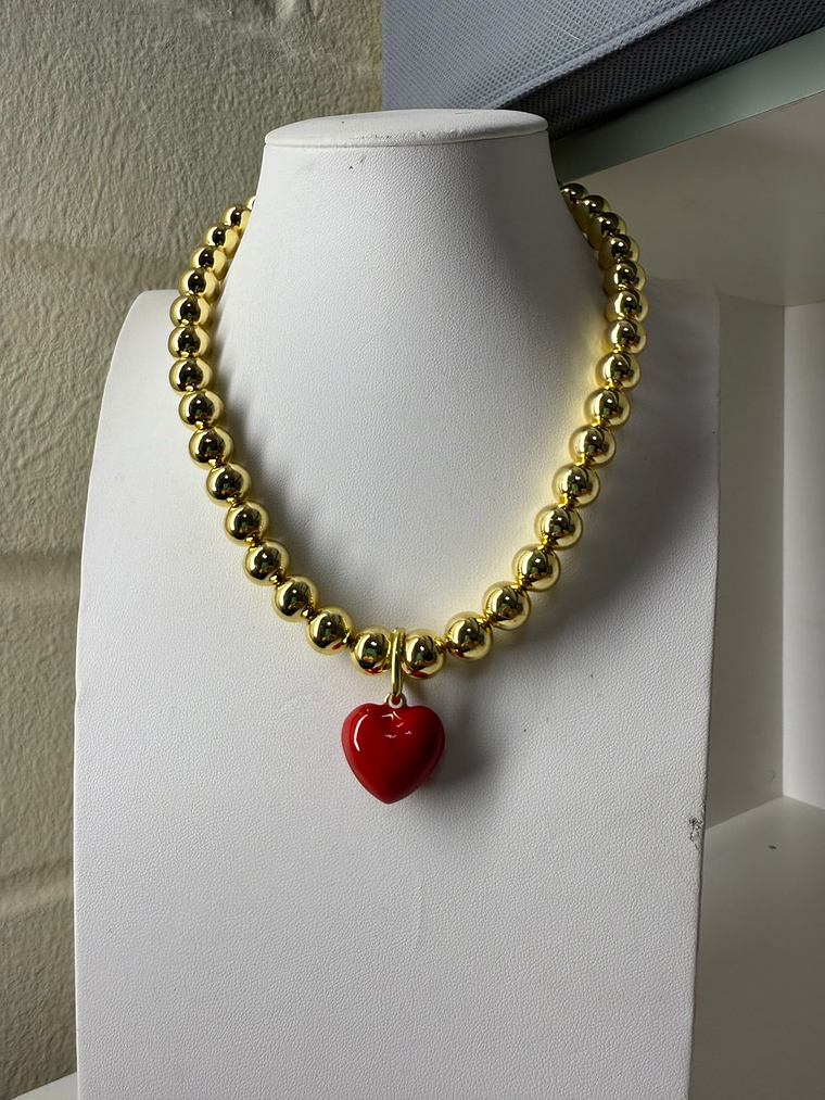 Collar baño de oro corazón pequeño 1