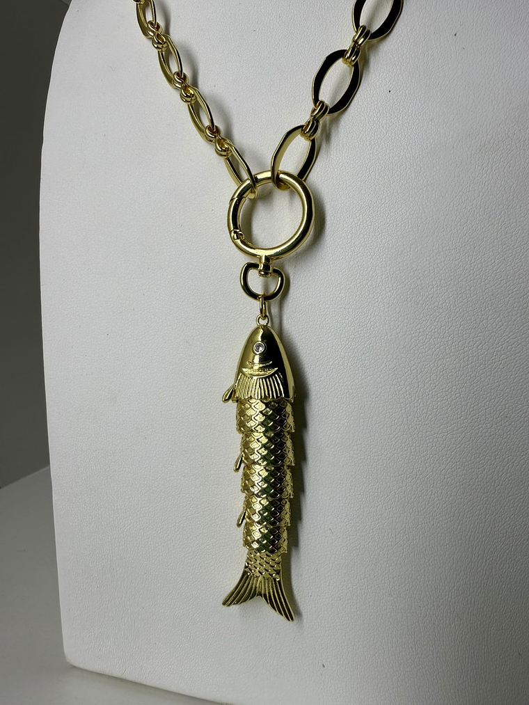 Cadena baño de oro - pez dorado  2