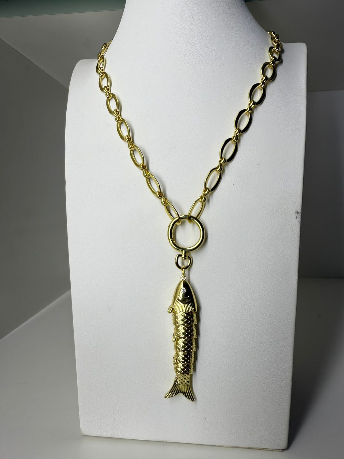 Cadena baño de oro - pez dorado  1