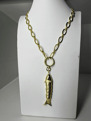 Cadena baño de oro - pez dorado 