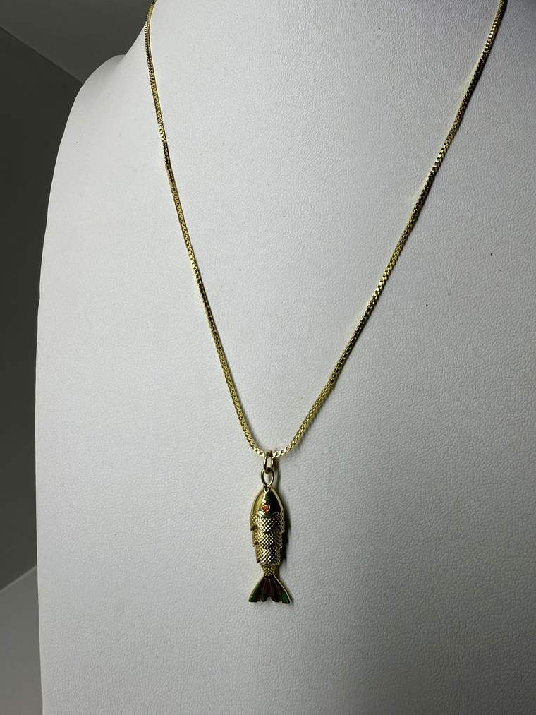 Cadena baño de oro - pez dorado medium 1