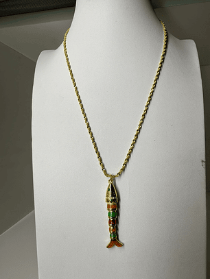 Cadena baño de oro - pez colorido