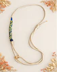  Cordão para Telemóvel em Macramé Azul e Amarelo  - Thumbnail 1
