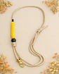  Cordão para Telemóvel em Macramé Amarelo - Thumbnail 1