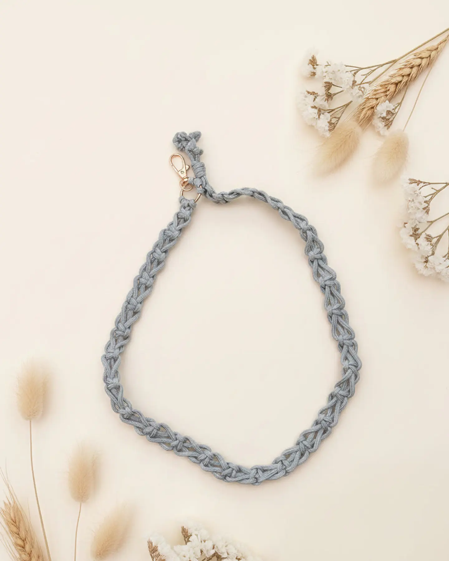  Cordão para Telemóvel em Macramé Cizento 1