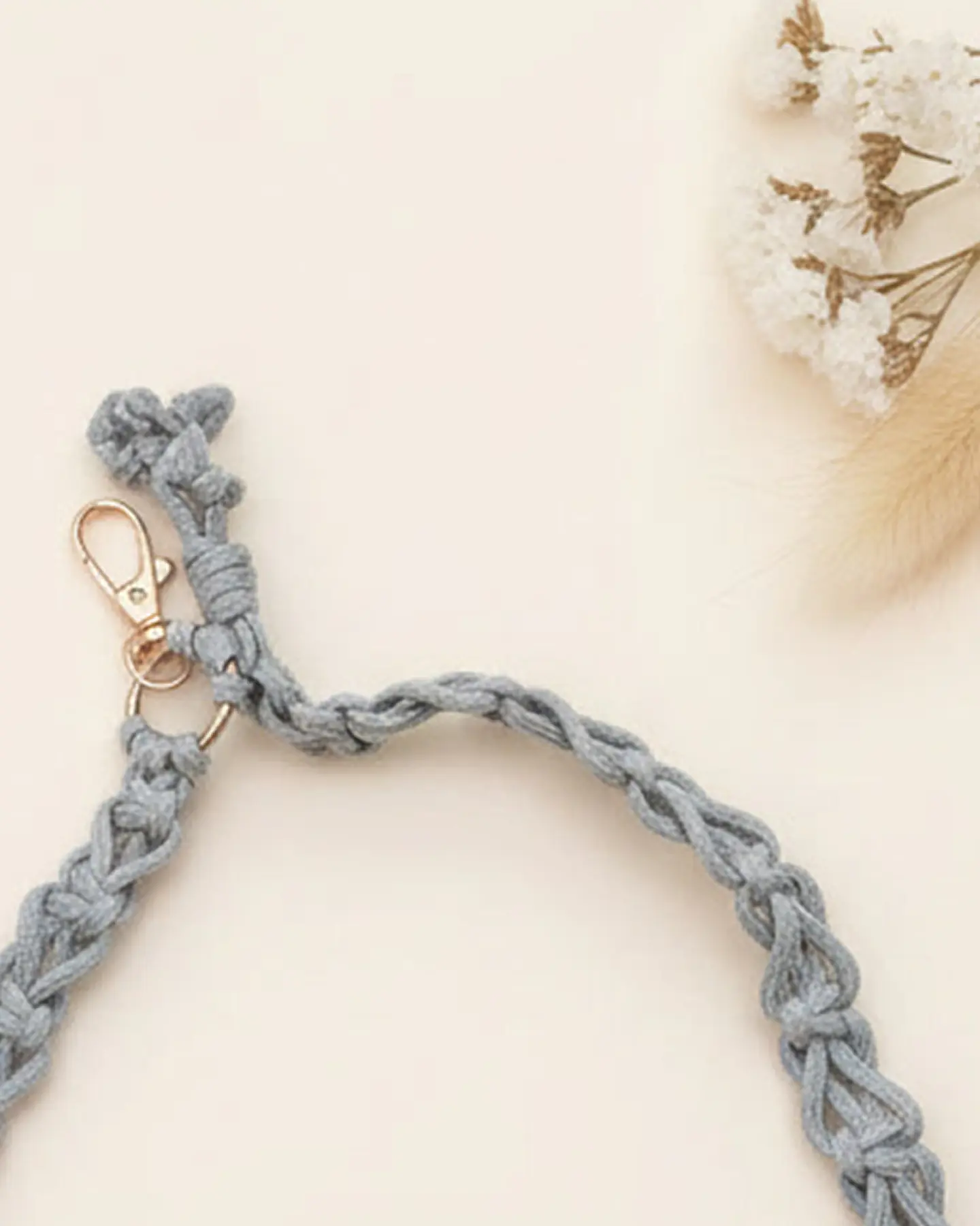  Cordão para Telemóvel em Macramé Cizento 2