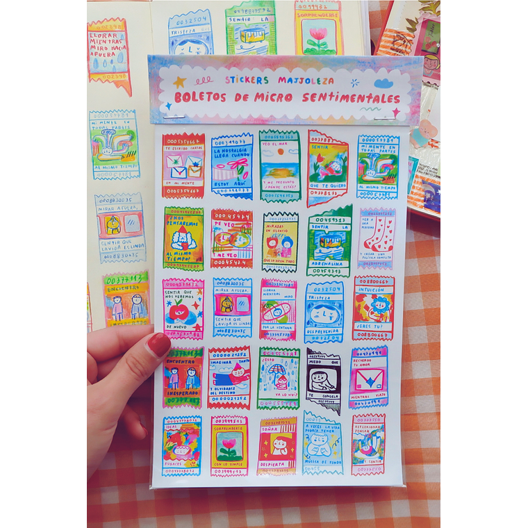 Stickers: “Boletos de micro sentimentales” 1