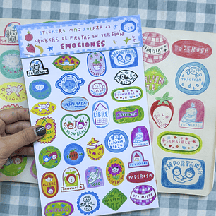 Stickers: “Frutas en versión emociones”