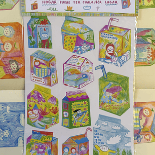 Stickers: “Hogar puede ser cualquier lugar” Cajitas de Jugo