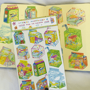 Stickers: “Hogar puede ser cualquier lugar” Cajitas de Jugo