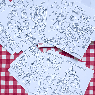 Postales Coloreables: 