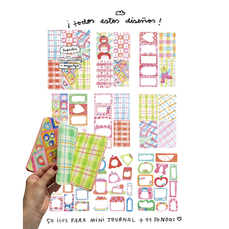 TALLER MINI JOURNALING ONLINE 28/03 💌 Papeles ilustrados a mano ✂️ 2