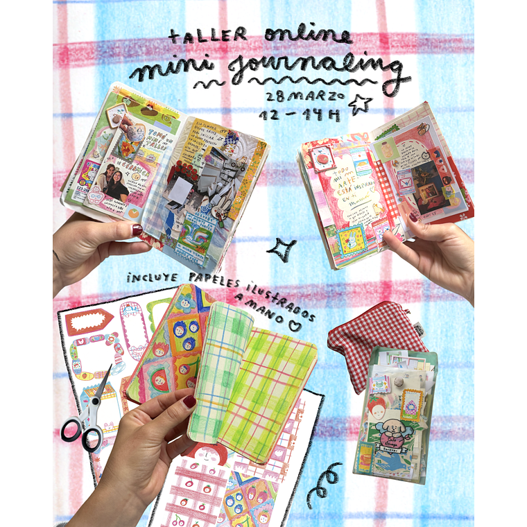 TALLER MINI JOURNALING ONLINE 28/03 💌 Papeles ilustrados a mano ✂️ 1
