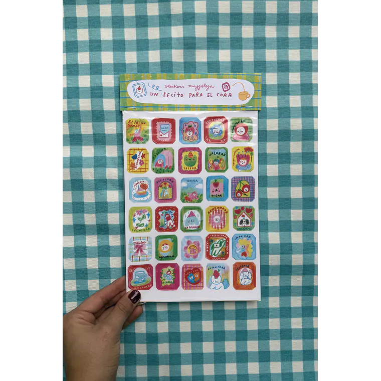 Stickers “Un Tecito para el Cora” ☕️💘 4