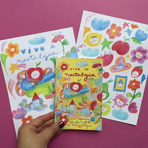 Mini Libro Coloreable “Vivo de nostalgia” ☁️