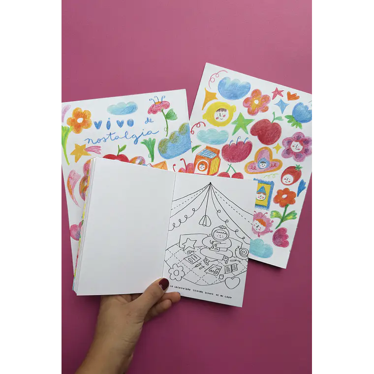 Mini Libro Coloreable “Vivo de nostalgia” ☁️ 2