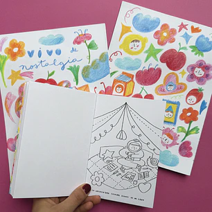 Mini Libro Coloreable “Vivo de nostalgia” ☁️