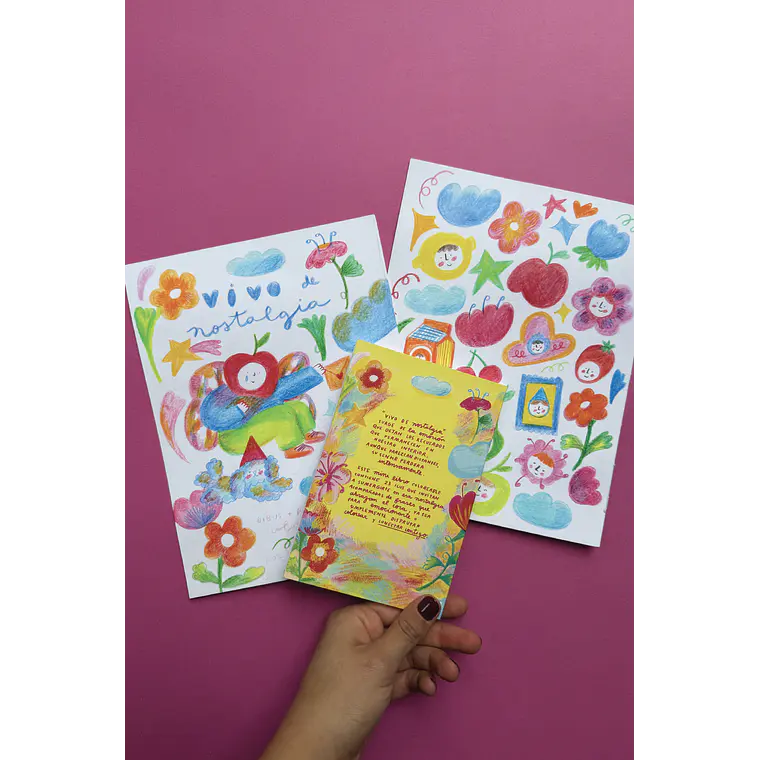 Mini Libro Coloreable “Vivo de nostalgia” ☁️ 7