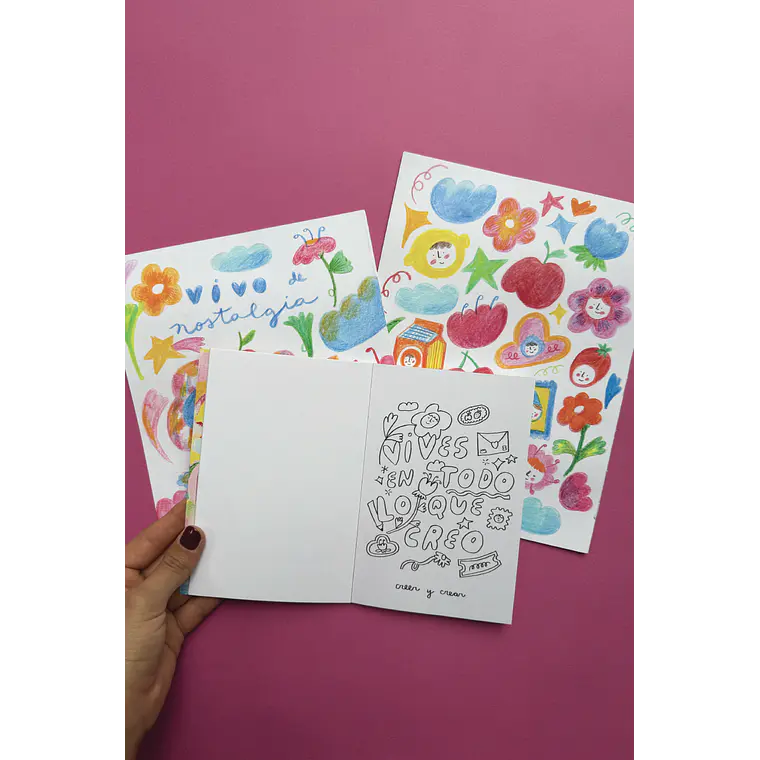 Mini Libro Coloreable “Vivo de nostalgia” ☁️ 8