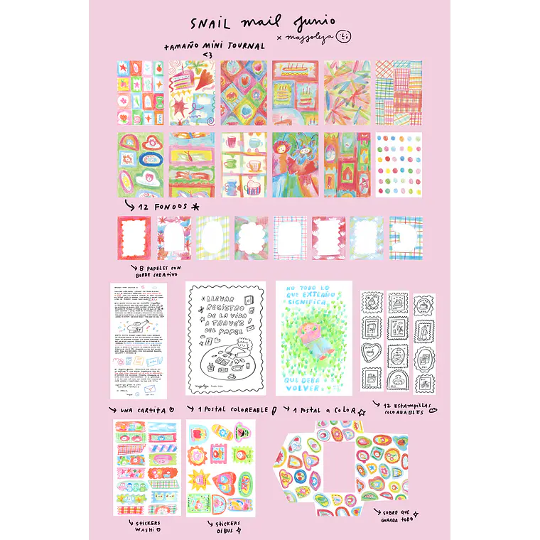 Snail Mail Art JUNIO 💌 creado para Mini Journal 📘 2