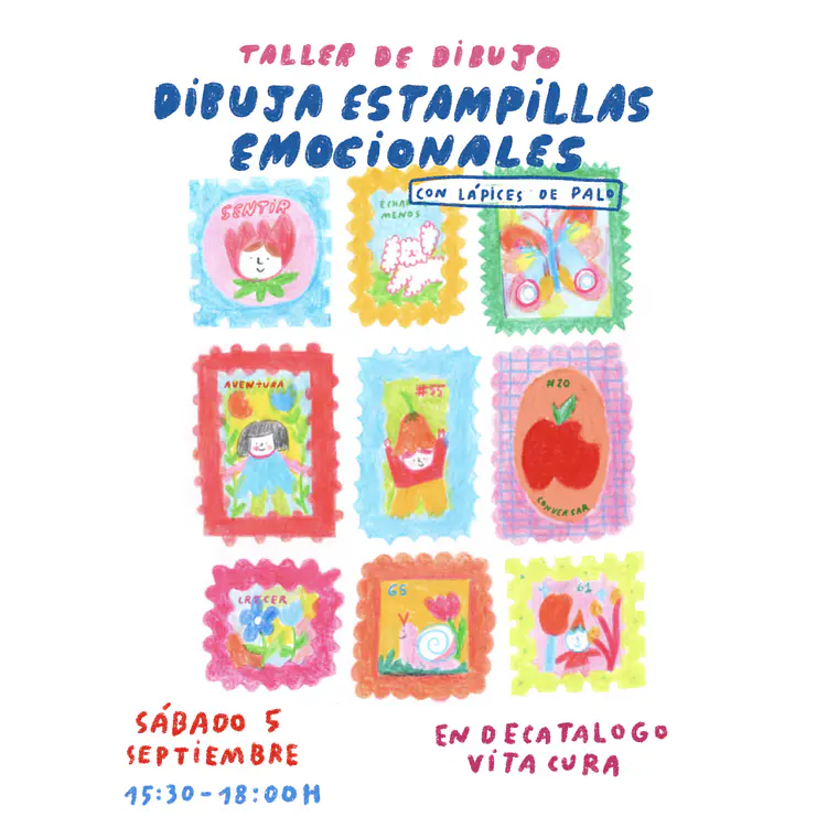 ✏️ Taller de dibujo: DIBUJA ESTAMPILLAS EMOCIONALES con lápices de palo 5/9  1