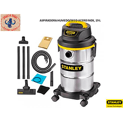 Aspiradora Polvo / Agua 19L Acero Inox. 900W Stanley