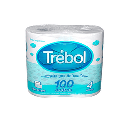 Higiénico Trébol 100 m x4 HS Papel Higiénico 100 mts H/S marca Trébol extra blanco x 48 rollos