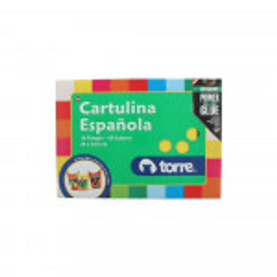 CARPETA CON PAPEL CARTULINA ESPAÑOLA 10 PLIEGOS 10 COLORES 25X32.5 CM - TORRE