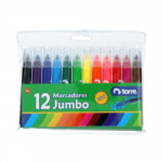 PLUMONES DIBUJO JUMBO 12 COLORES - TORRE