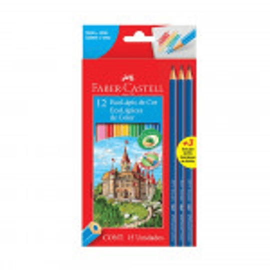 LAPICES 12 COLORES HEXAGONAL +3 GRAFITOS - FABER CASTELL