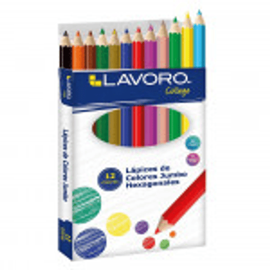 LAPICES DE COLORES JUMBO HEXAGONAL 12 COLORES - LAVORO