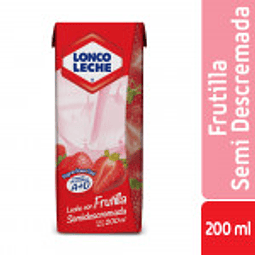 CAJA LECHE SEMI DESCREMADA CON SABOR FRUTILLA 200 CC - LONCOLECHE