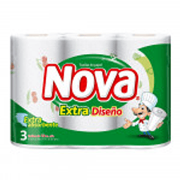 TOALLA PAPEL EXTRA 12 MTS x 3 UN - NOVA