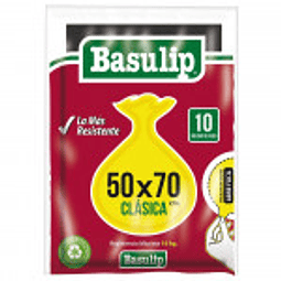 BOLSA BASURA PLANA 50X70 10 UN - BASULIP