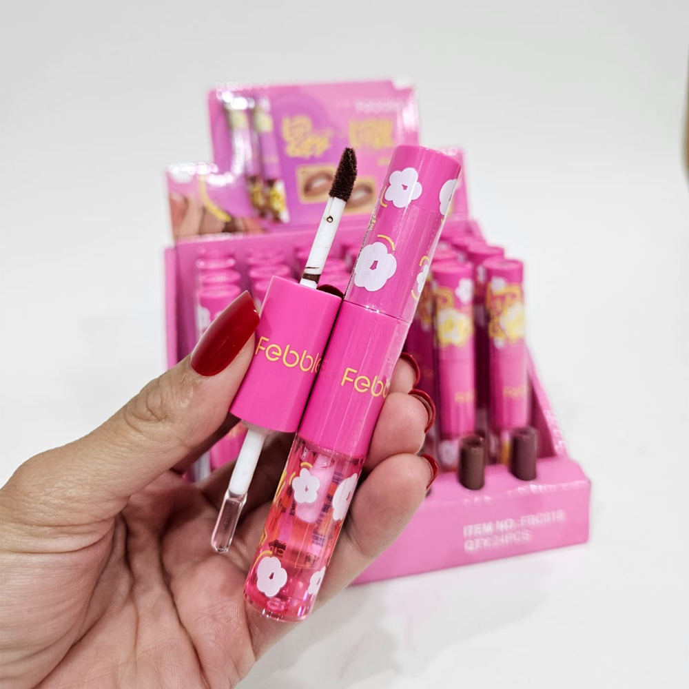 2en1 Labial + Brillo Febble Colores Cáfe 3