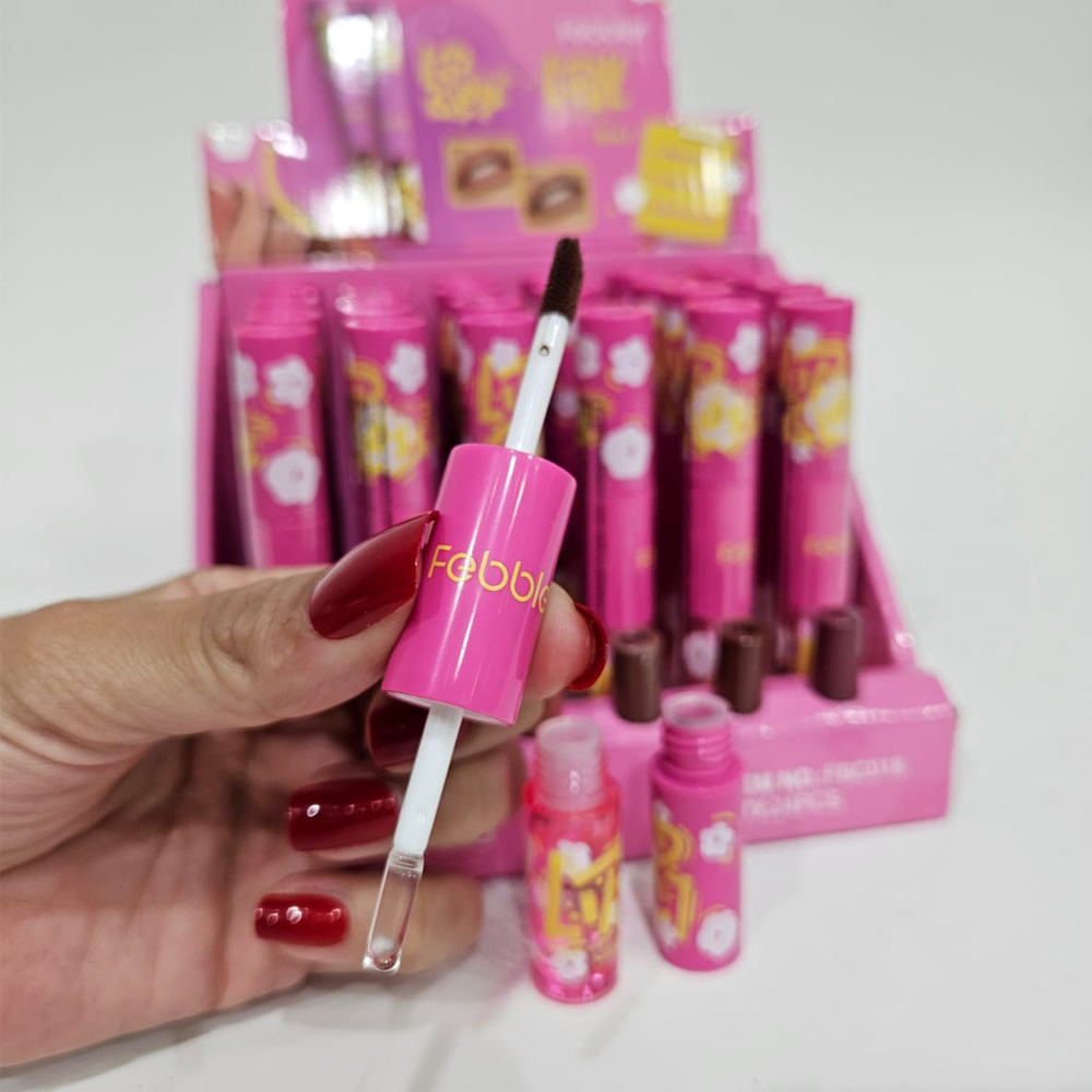 2en1 Labial + Brillo Febble Colores Cáfe 2