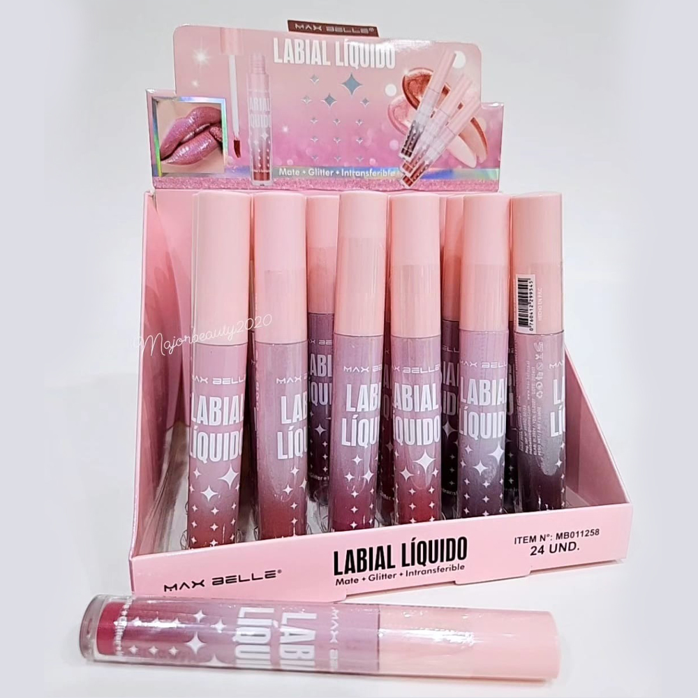 Labial Líquido Mate + Glitter + Intrasferible 1