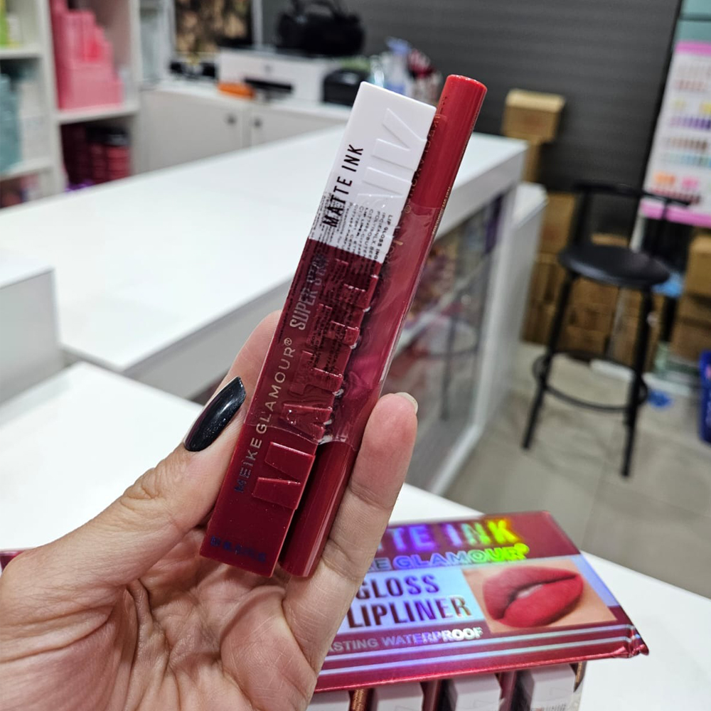 Set Labial + Lapiz delineador Meike Glamour 2