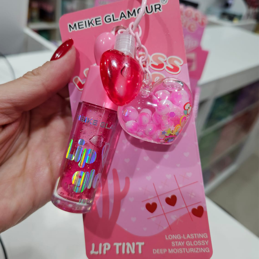 Meike Glamour - Brillo de Labios Mágico Corazón + Llavero 2