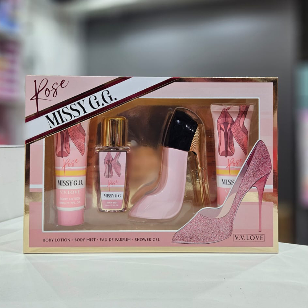 V.v.love - Set de 4 productos Loción Corporal, bruma, perfume y gel de ducha alternativo Carolina Herrrera 1