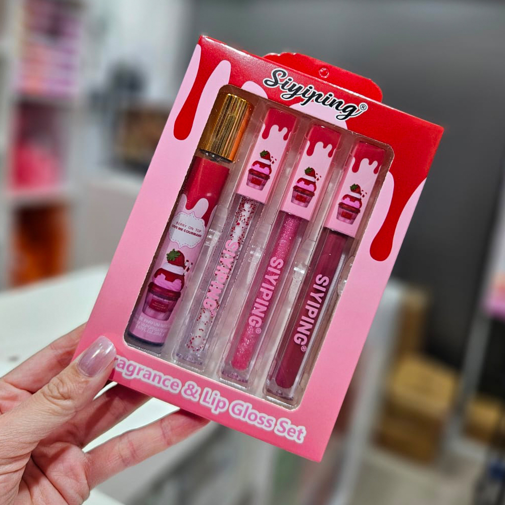 Siyiping - Set de 3 brillos labiales + Perfume 20ml Lataffa 4
