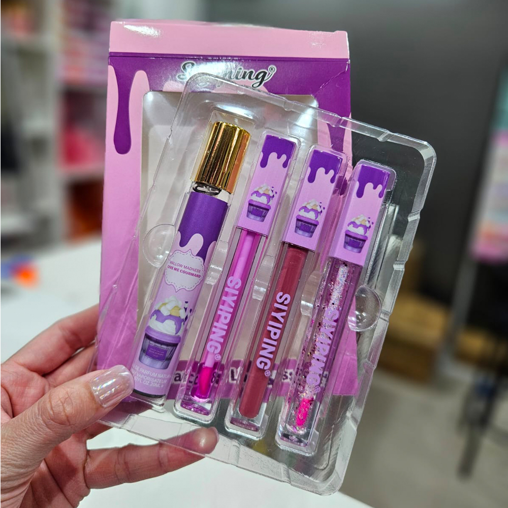 Siyiping - Set de 3 brillos labiales + Perfume 20ml Lataffa 5