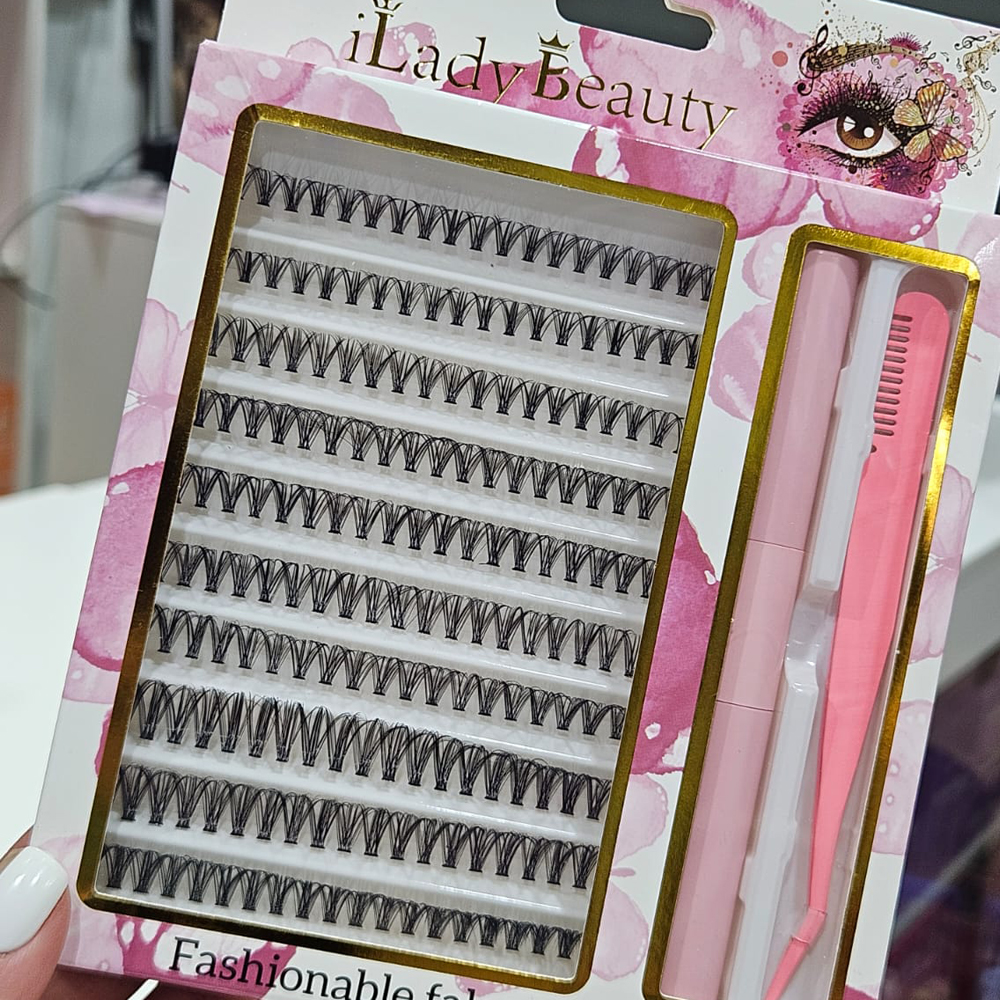Lady Beauty - Set de Pestañas Racimo + Pinza + Pegamento 2