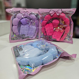 Set de Diadema + Pinza + Muñequeras + Esponja para base
