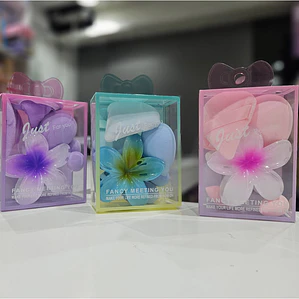 Set de esponjas de maquillaje + pinzas para el cabello